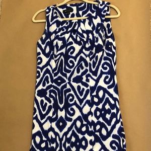 Blue and White Patterned Work Dress